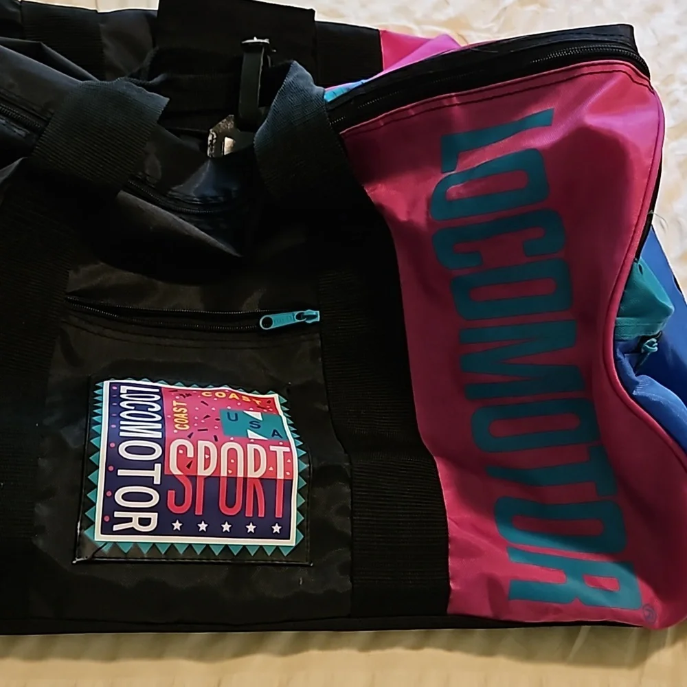 80s Locomotor Sport USA large gym bag duffle bag